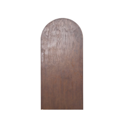 JoJo Fletcher Sawyer Oak and Grasscloth Curved Open Bookcase, Brown