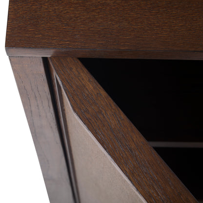 JoJo Fletcher Sawyer Oak and Grasscloth Server, Brown