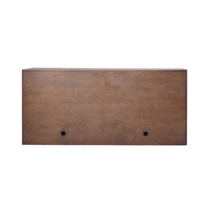 JoJo Fletcher Sawyer Oak and Grasscloth Server, Brown