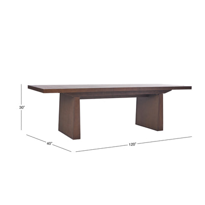 JoJo Fletcher Sawyer Oak and Grasscloth 84-120in Dining Table with 2 Leaves, Brown