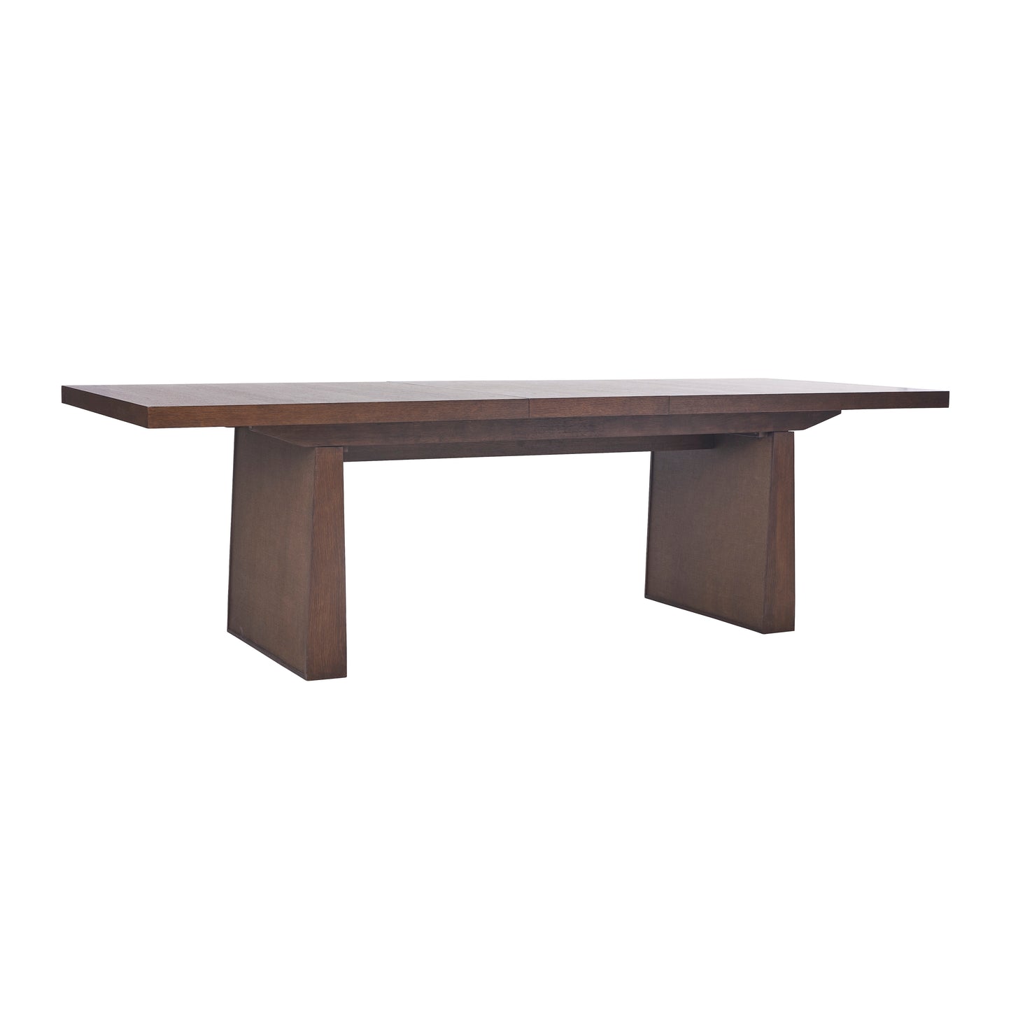 JoJo Fletcher Sawyer Oak and Grasscloth 84-120in Dining Table with 2 Leaves, Brown