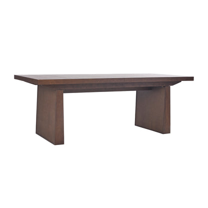 JoJo Fletcher Sawyer Oak and Grasscloth 84-120in Dining Table with 2 Leaves, Brown
