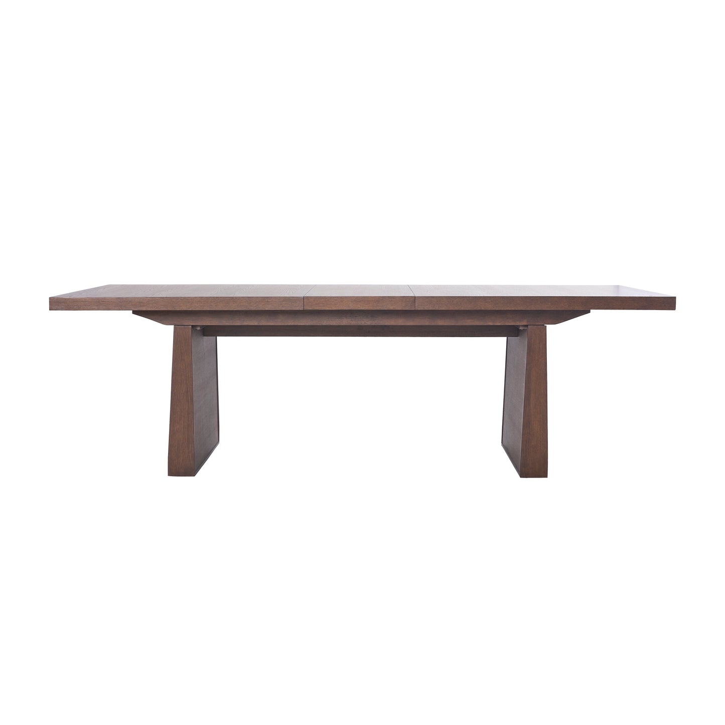 JoJo Fletcher Sawyer Oak and Grasscloth 84-120in Dining Table with 2 Leaves, Brown