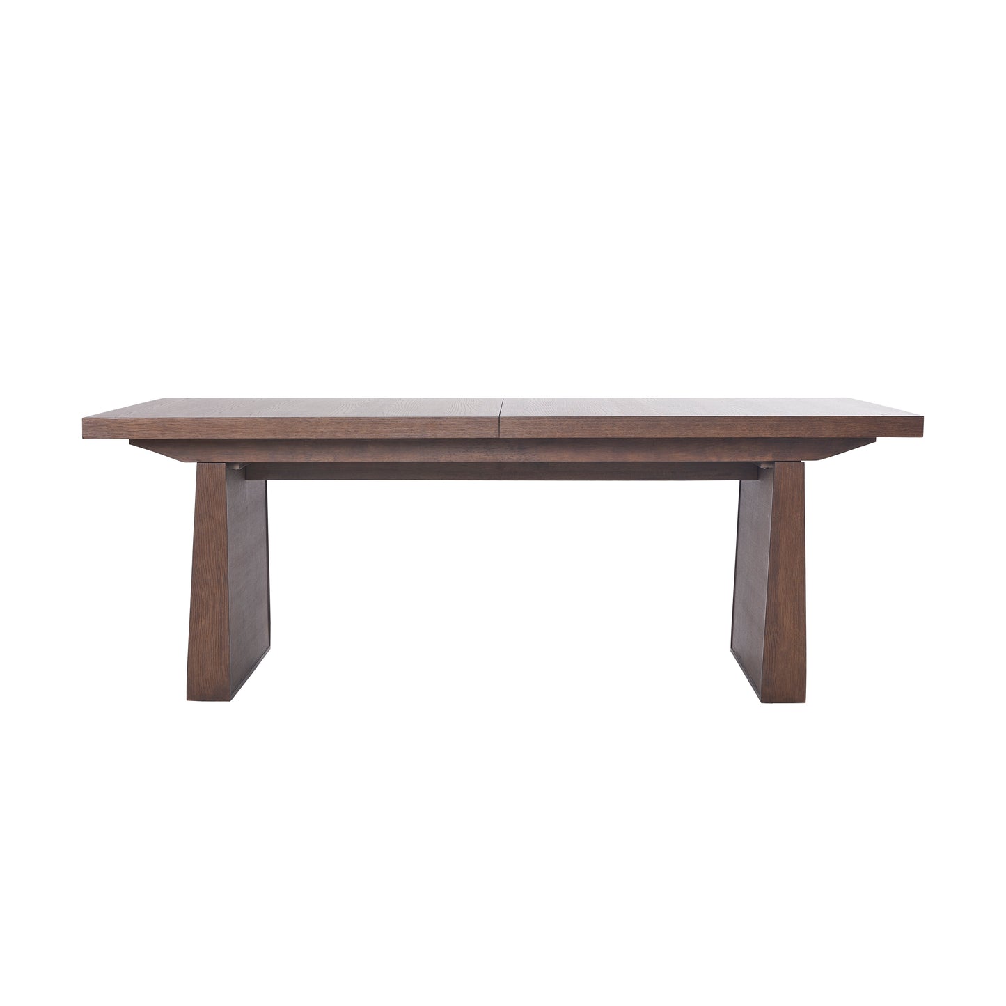 JoJo Fletcher Sawyer Oak and Grasscloth 84-120in Dining Table with 2 Leaves, Brown