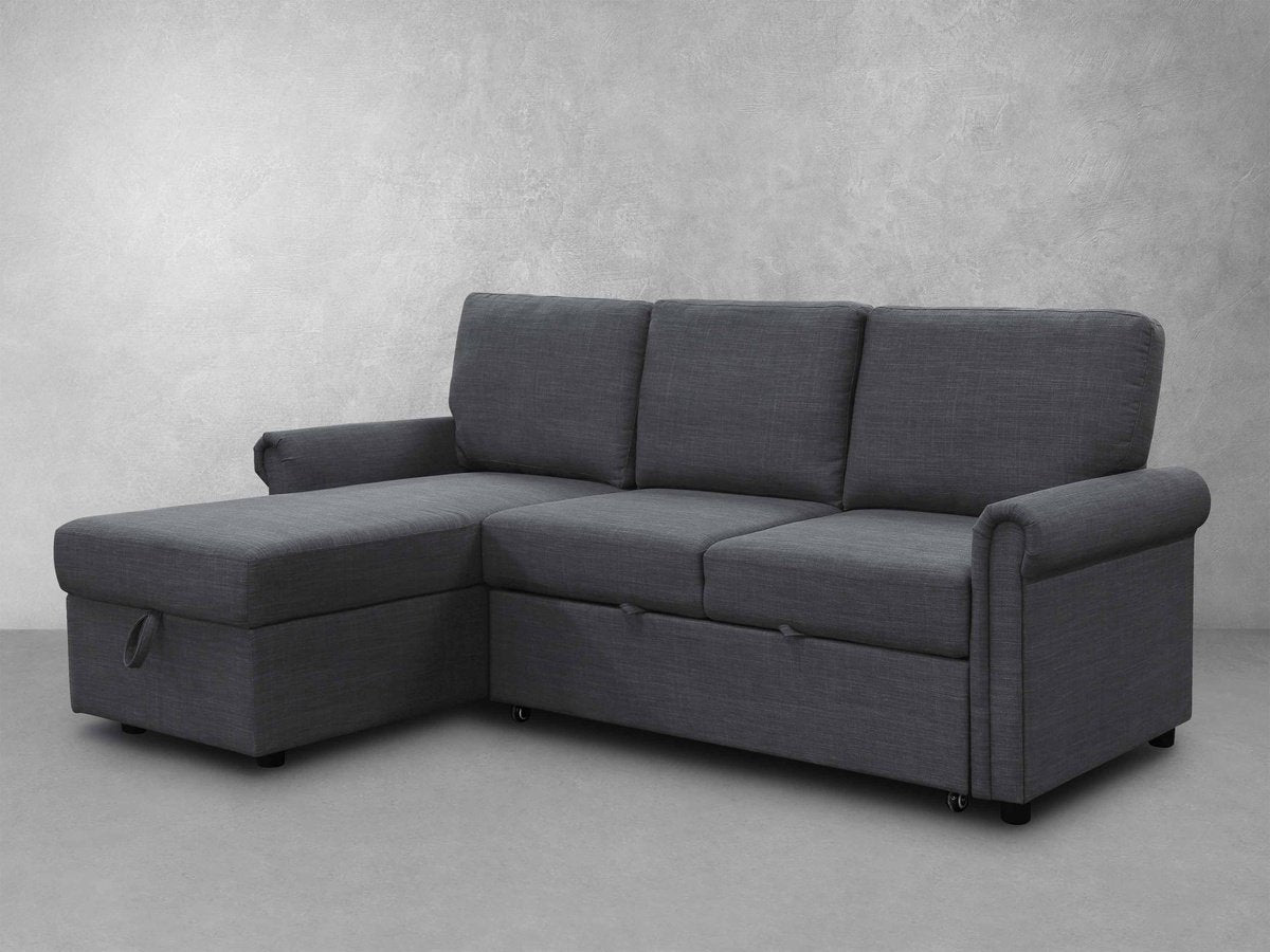Hamilton Storage Sofa Bed Reversible Sectional - Charcoal
