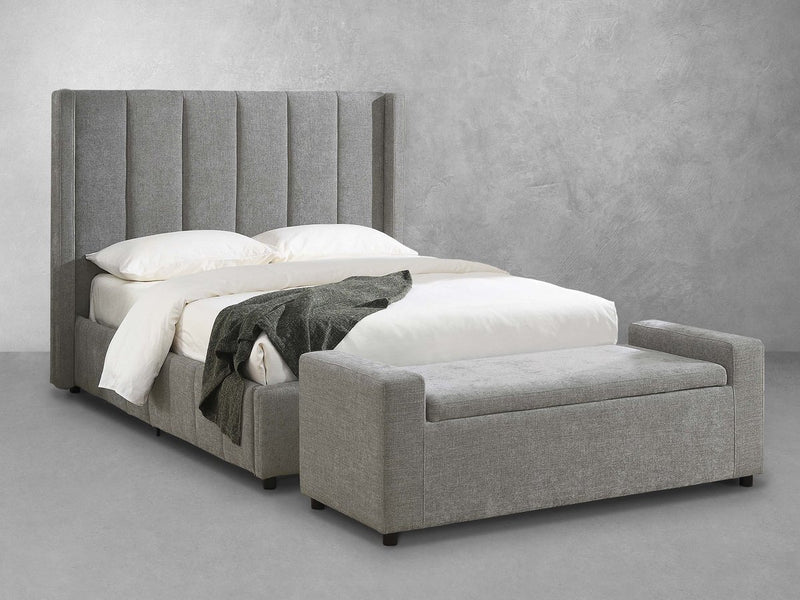 Harlow Channel Bed with Storage Ottoman