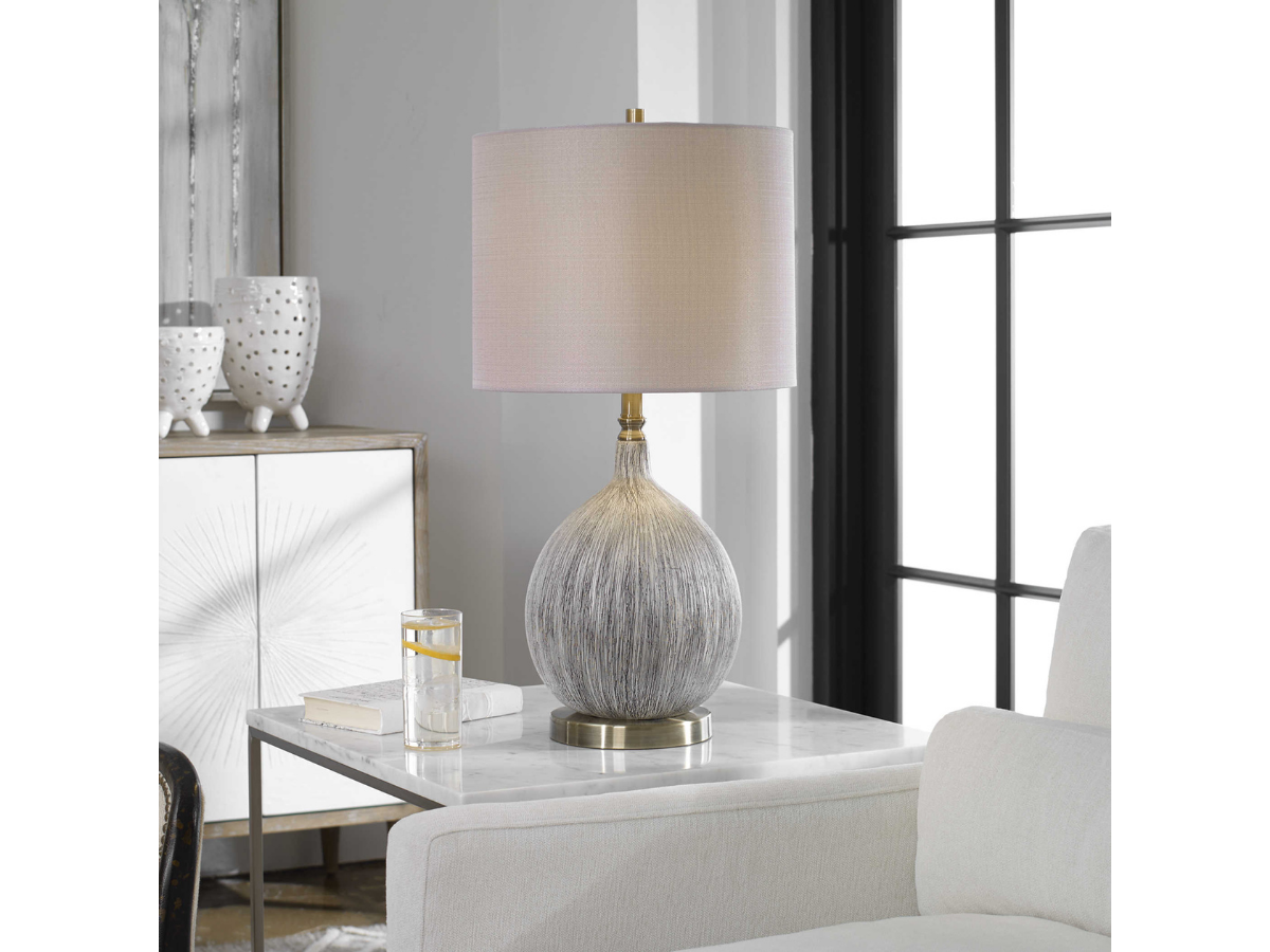 Abbyson Home Hedley Textured Ivory Table Lamp