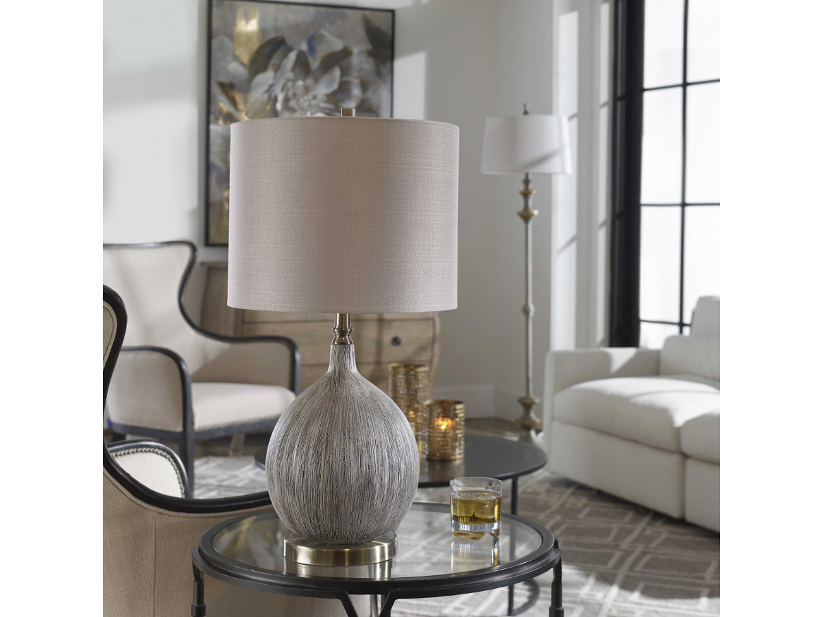 Abbyson Home Hedley Textured Ivory Table Lamp