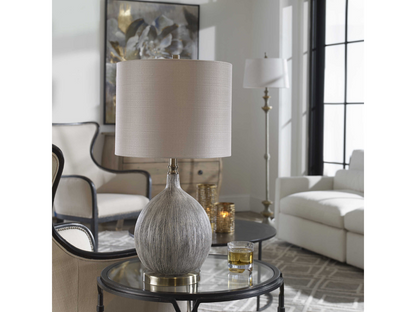 Abbyson Home Hedley Textured Ivory Table Lamp