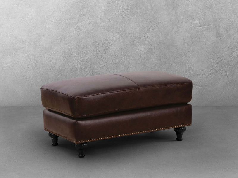Hobson Leather Rectangle Ottoman