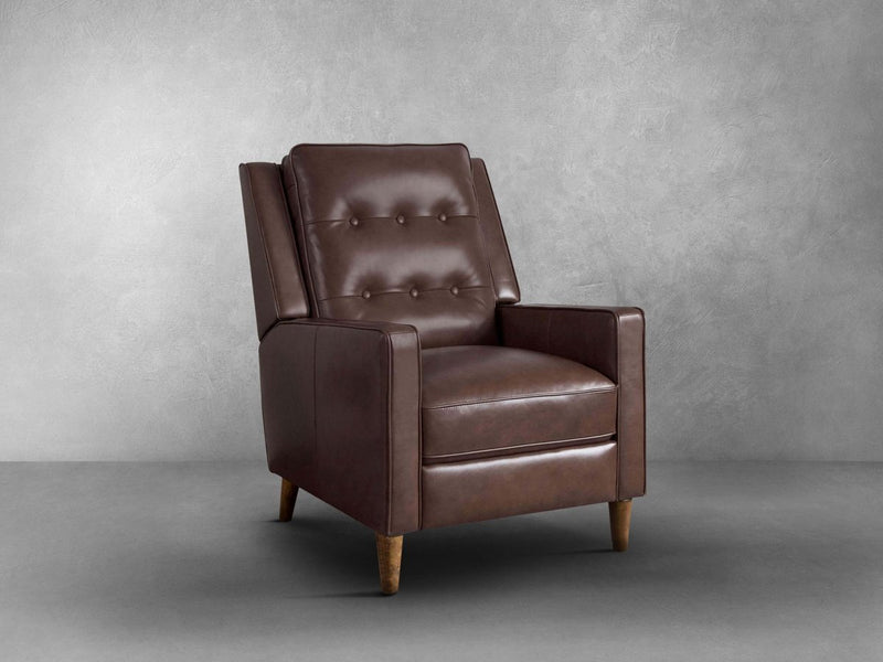 Holloway Mid-Century Leather Recliner