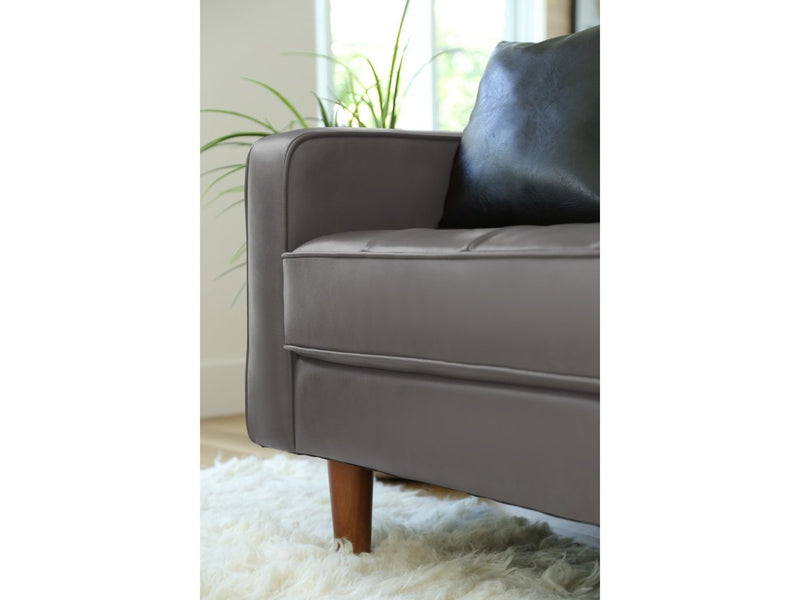 Holloway Mid-Century Leather Sofa