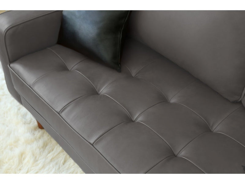 Holloway Mid-Century Leather Sofa
