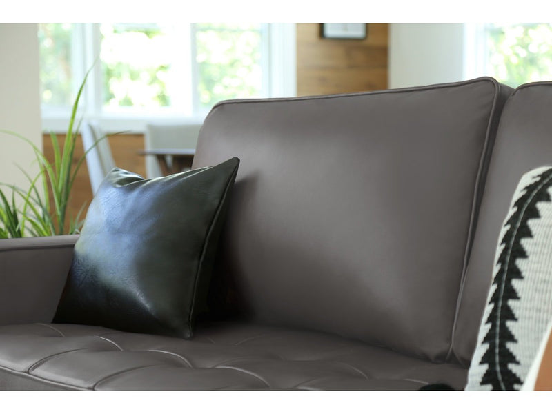 Holloway Mid-Century Leather Sofa