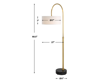 Abbyson Home Huxley Brass Arch Floor Lamp