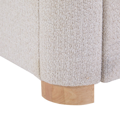 JoJo Fletcher Luciano Textured Woven King Sleigh Bed, Cream