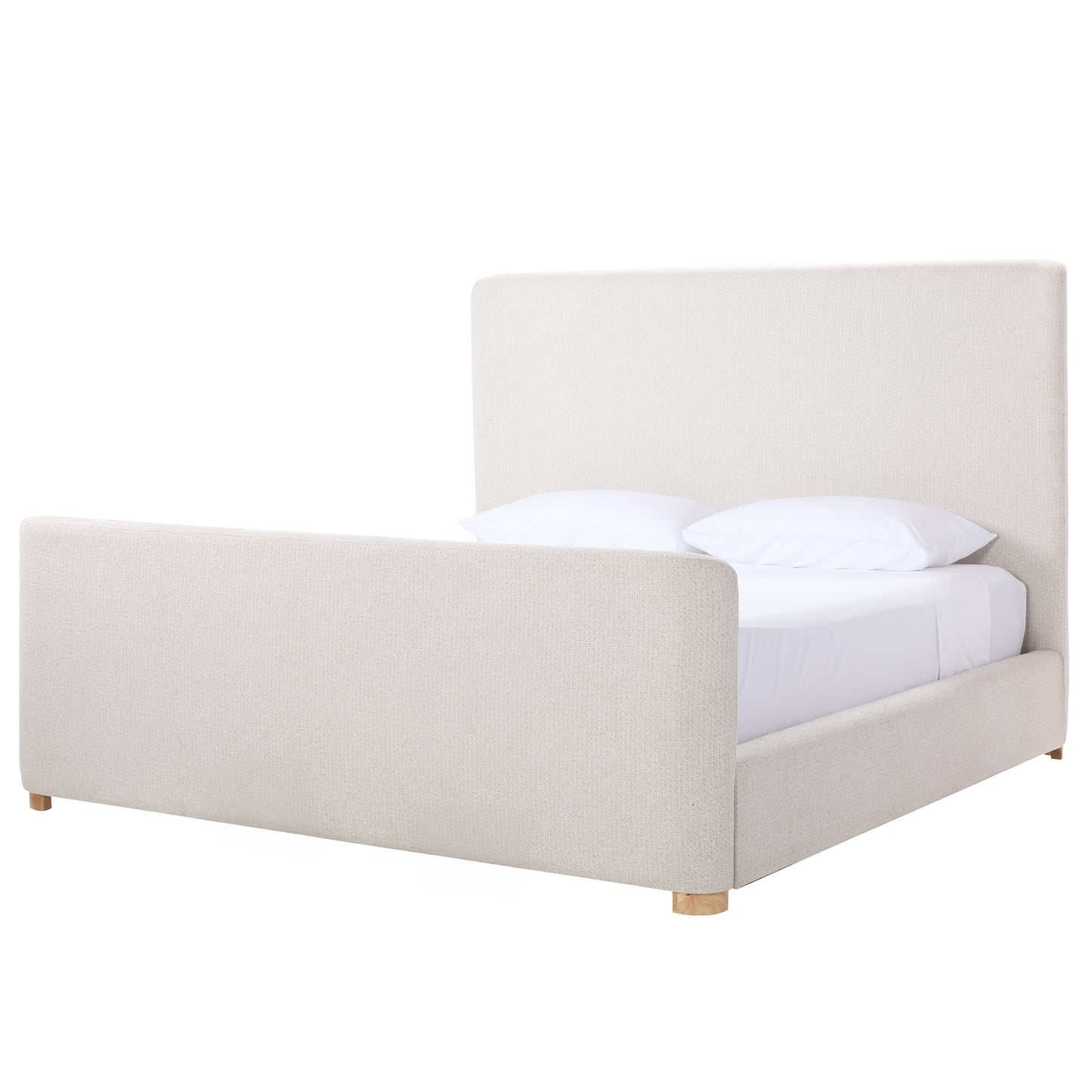 JoJo Fletcher Luciano Textured Woven King Sleigh Bed, Cream