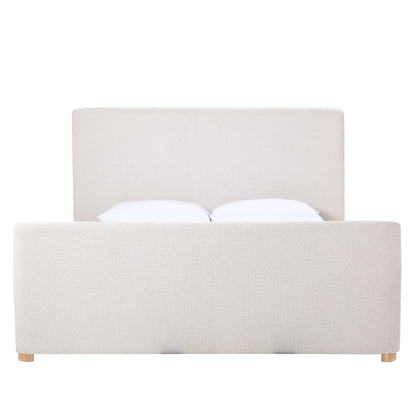JoJo Fletcher Luciano Textured Woven Queen Sleigh Bed, Cream