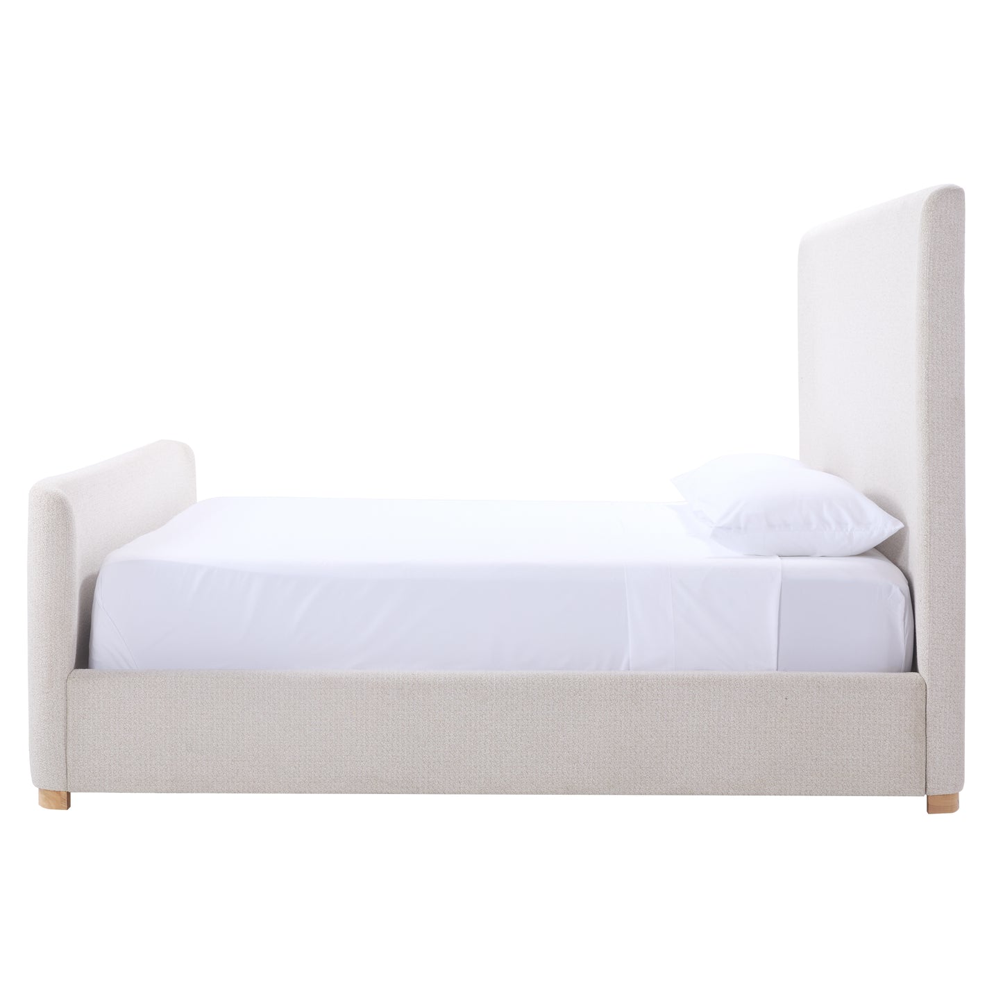 JoJo Fletcher Luciano Textured Woven Queen Sleigh Bed, Cream