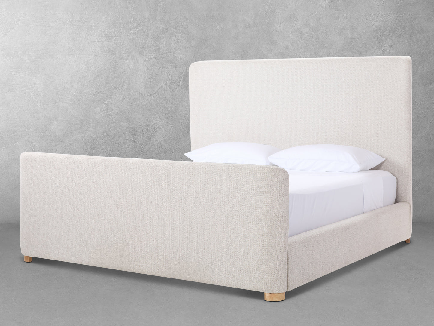 JoJo Fletcher Luciano Textured Woven Queen Sleigh Bed, Cream