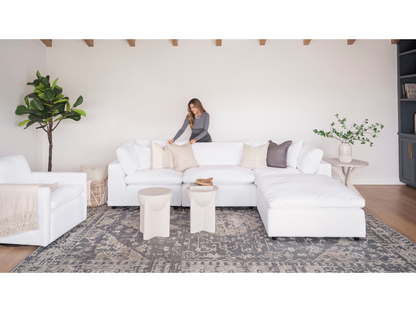 JoJo Fletcher Luxe Feather and Down Fabric Corner Chair