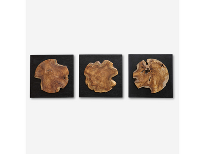Abbyson Home Kaira Teak Wood Wall Decor, Set of 3