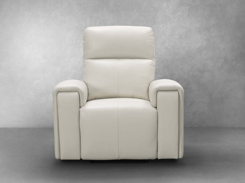 White leather outlet recliner chair
