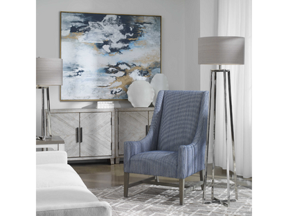 Abbyson Home Kep Polished Nickel Floor Lamp