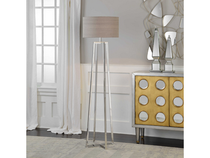 Abbyson Home Kep Polished Nickel Floor Lamp
