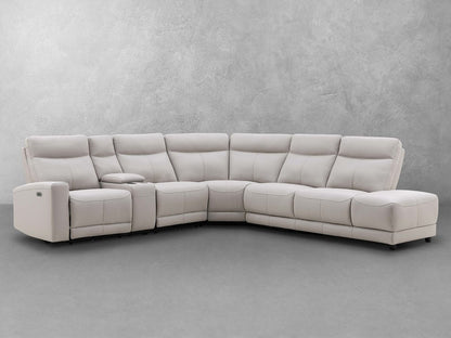 Kimmel Power Reclining Leather Sectional with Power Headrests - Gray