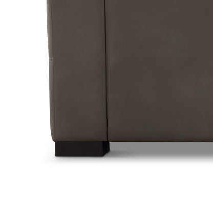 Klyden Top Grain Leather Chaise Sectional, Gray