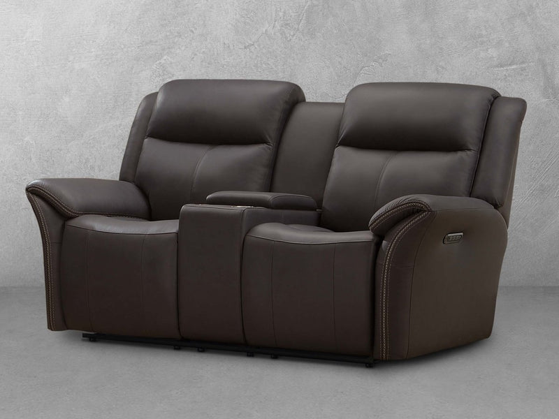Knightly Top-Grain Leather Power Reclining Loveseat