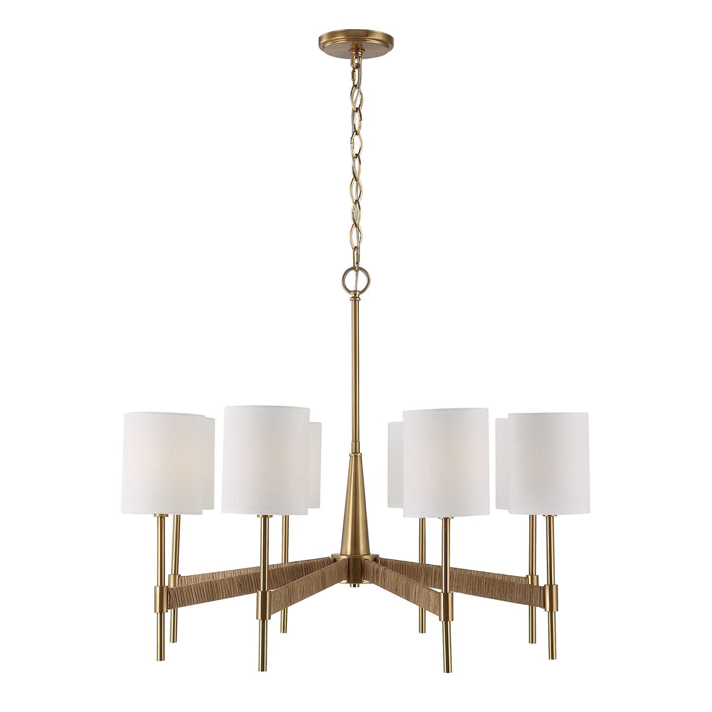 Abbyson Home Lautoka Rattan 8 Light Chandelier