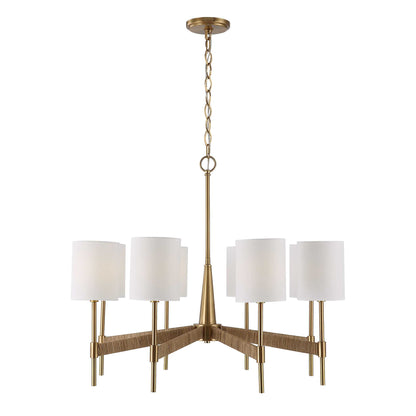 Abbyson Home Lautoka Rattan 8 Light Chandelier