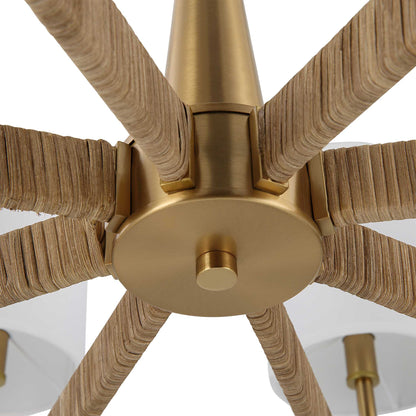 Abbyson Home Lautoka Rattan 8 Light Chandelier