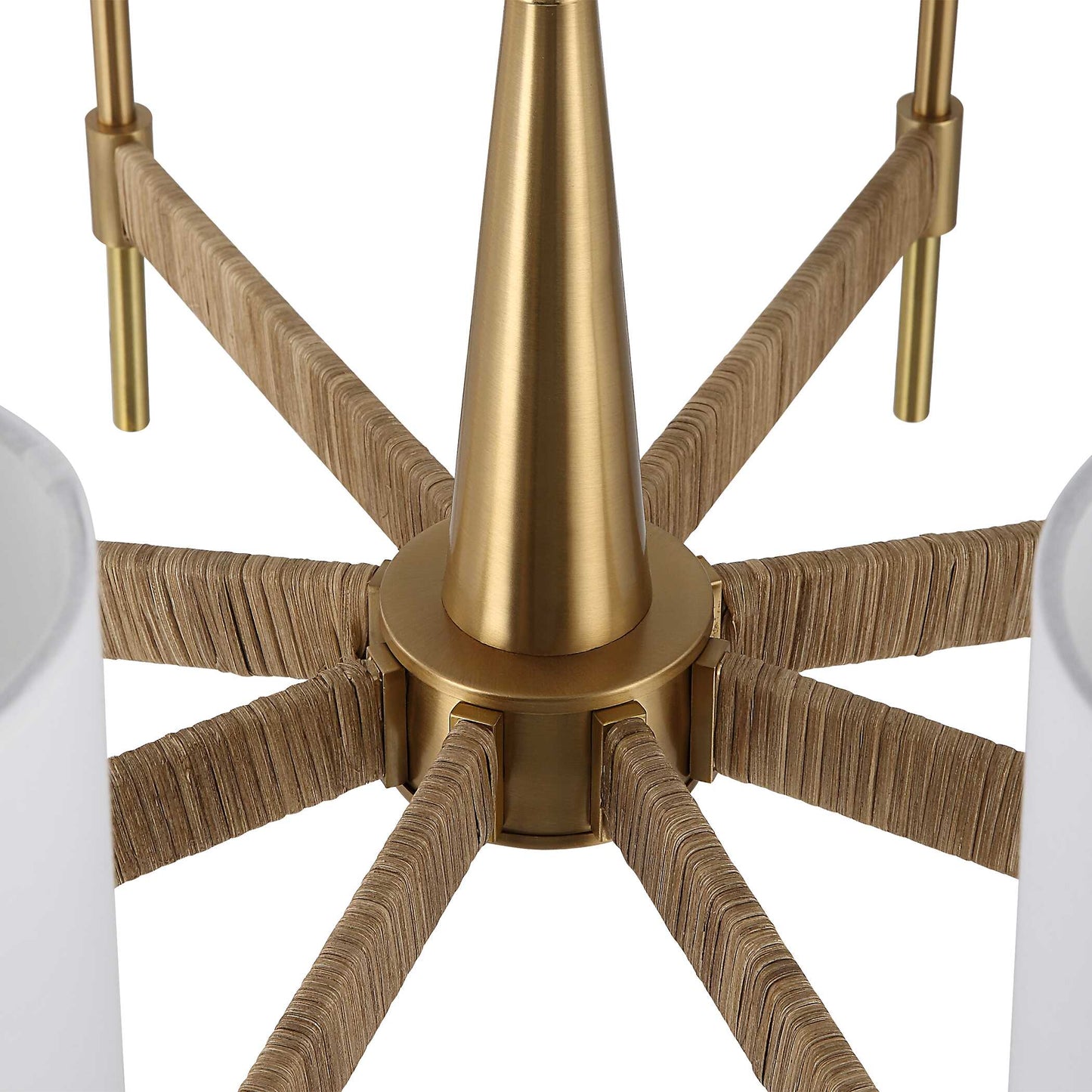 Abbyson Home Lautoka Rattan 8 Light Chandelier