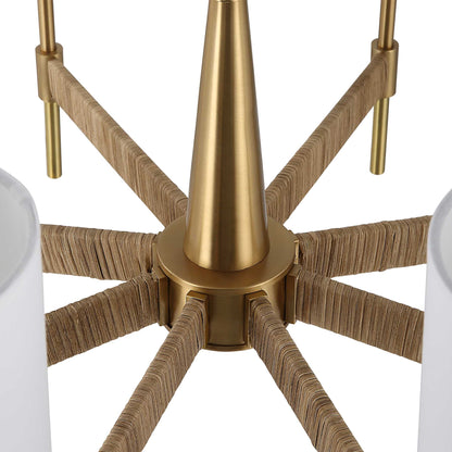 Abbyson Home Lautoka Rattan 8 Light Chandelier