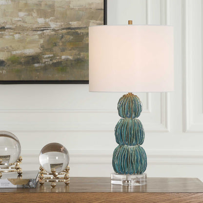 Abbyson Home Bonaire Teal Blue Table Lamp