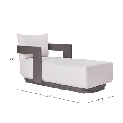 Sedona Outdoor Chaise Lounger, Sunbrella Cast Pumice And Bronze Aluminum