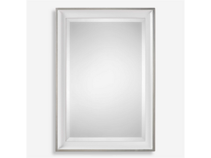 Abbyson Home Laiken White Silver Mirror