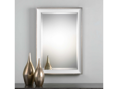 Abbyson Home Laiken White Silver Mirror