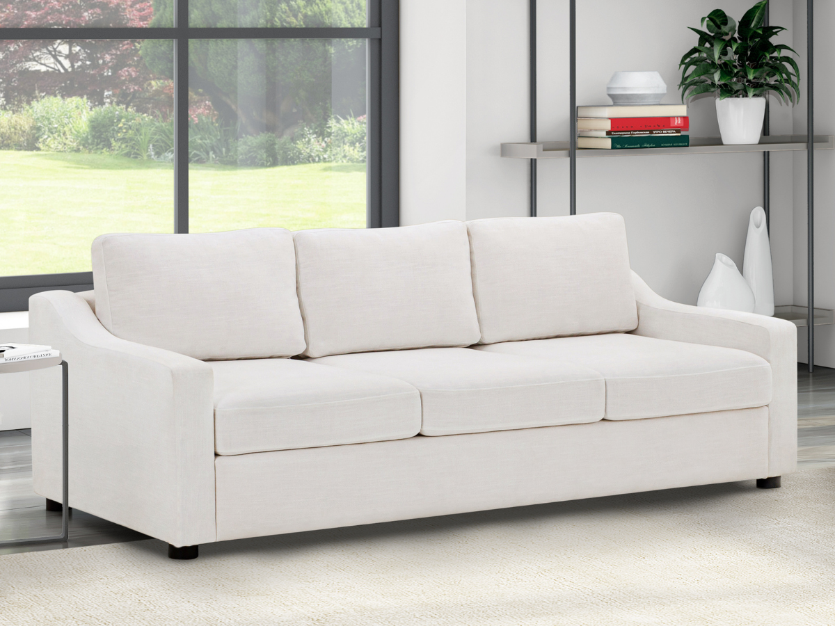White fabric sofa bed sales