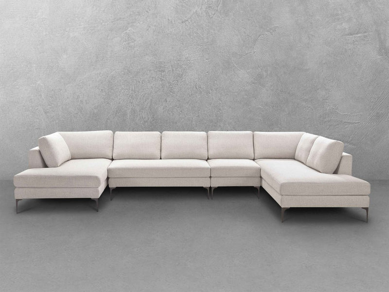 Lavina 4-pc Fabric Double Chaise Sectional