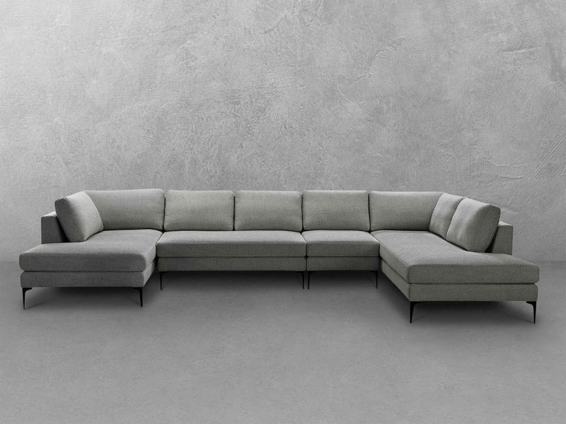Lavina 4-pc Fabric Double Chaise Sectional