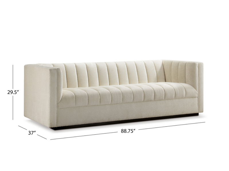 Lavish Upholstered Fabric Channel 2-pc Sofa and Chair Set
