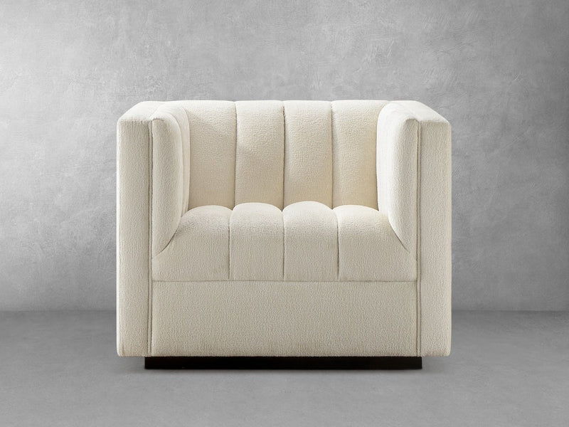 Lavish Upholstered Fabric Channel Chair