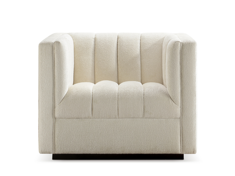 Lavish Upholstered Fabric Channel Chair