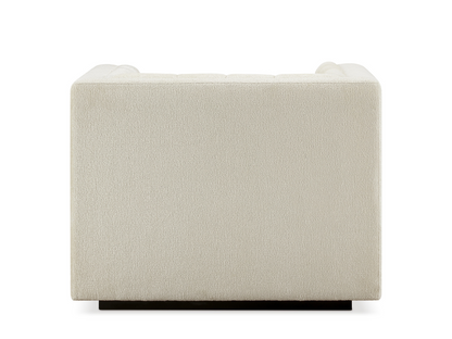 Lavish Upholstered Fabric Channel Chair - Cream