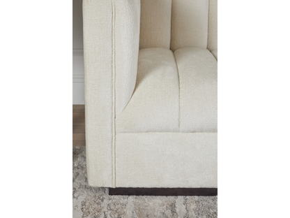 Lavish Upholstered Fabric Channel Chair - Cream