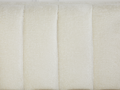 Lavish Upholstered Fabric Channel Chair - Cream